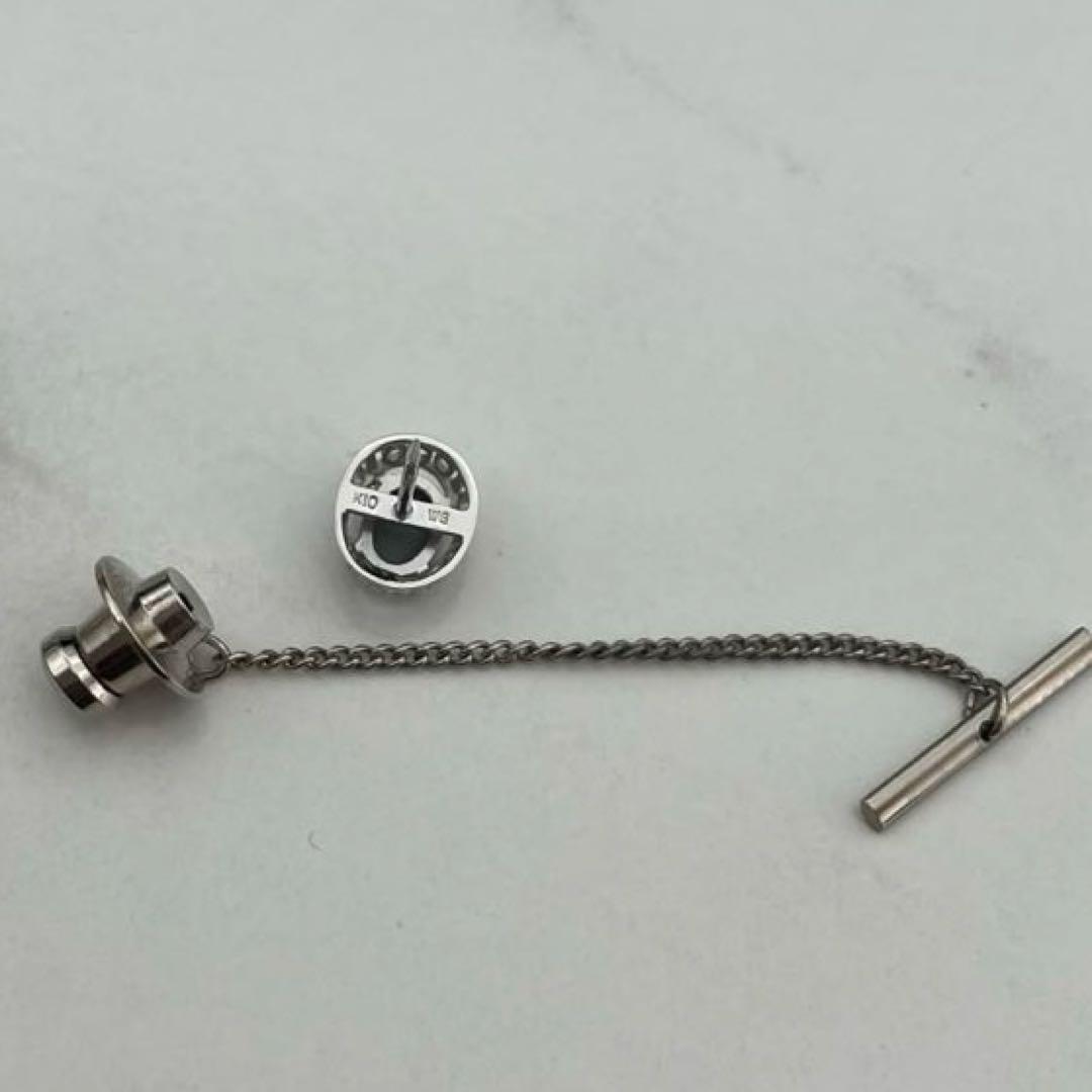 ネクタイピン　タイタックピン 　 ホワイトゴールド　10金　K10 アンティーク