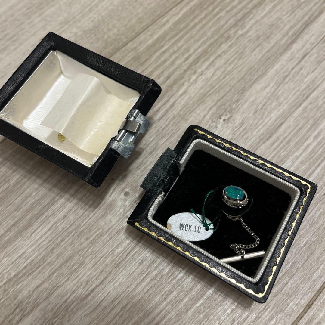 ネクタイピン　タイタックピン 　 ホワイトゴールド　10金　K10 アンティーク