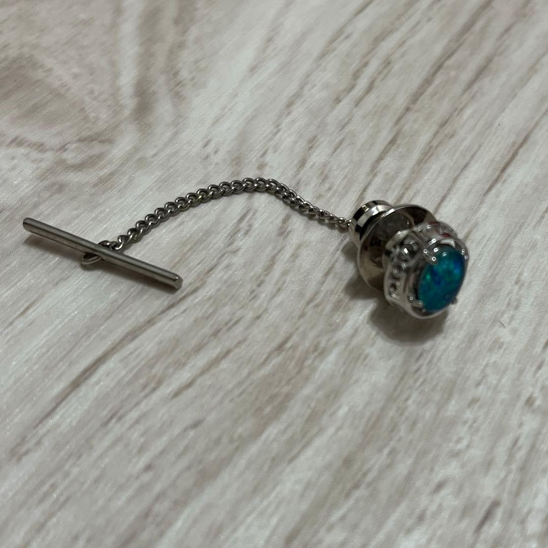 ネクタイピン　タイタックピン 　 ホワイトゴールド　10金　K10 アンティーク