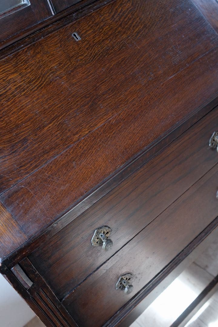 イギリス アンティーク 家具 ビューロー1930 オーク材キャビネット 店舗什器