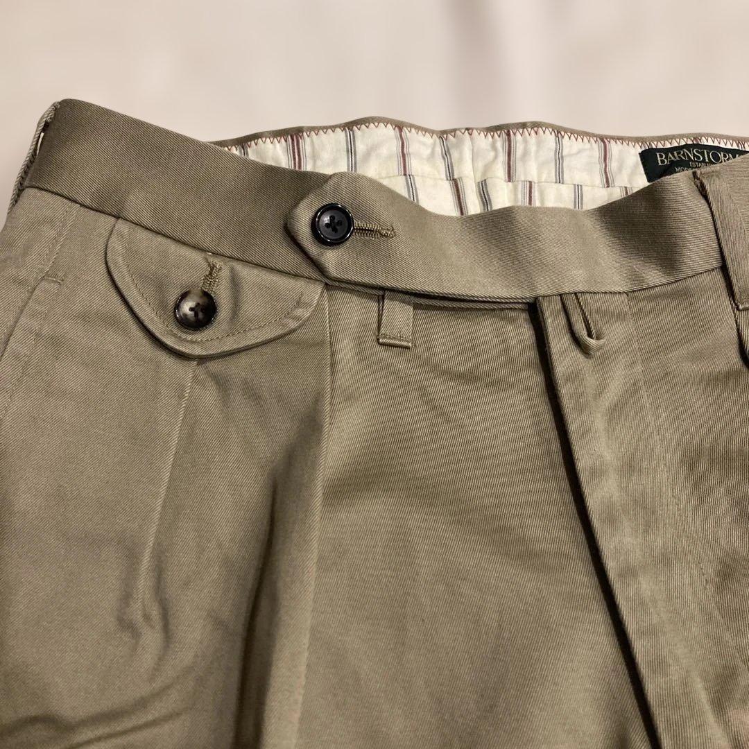 BARNSTORMER ベージュ　ダブルプリーツ　チノパン　XS