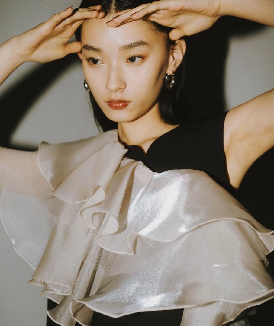 ANDRESD アンドレスド glossy multi ruffle dress