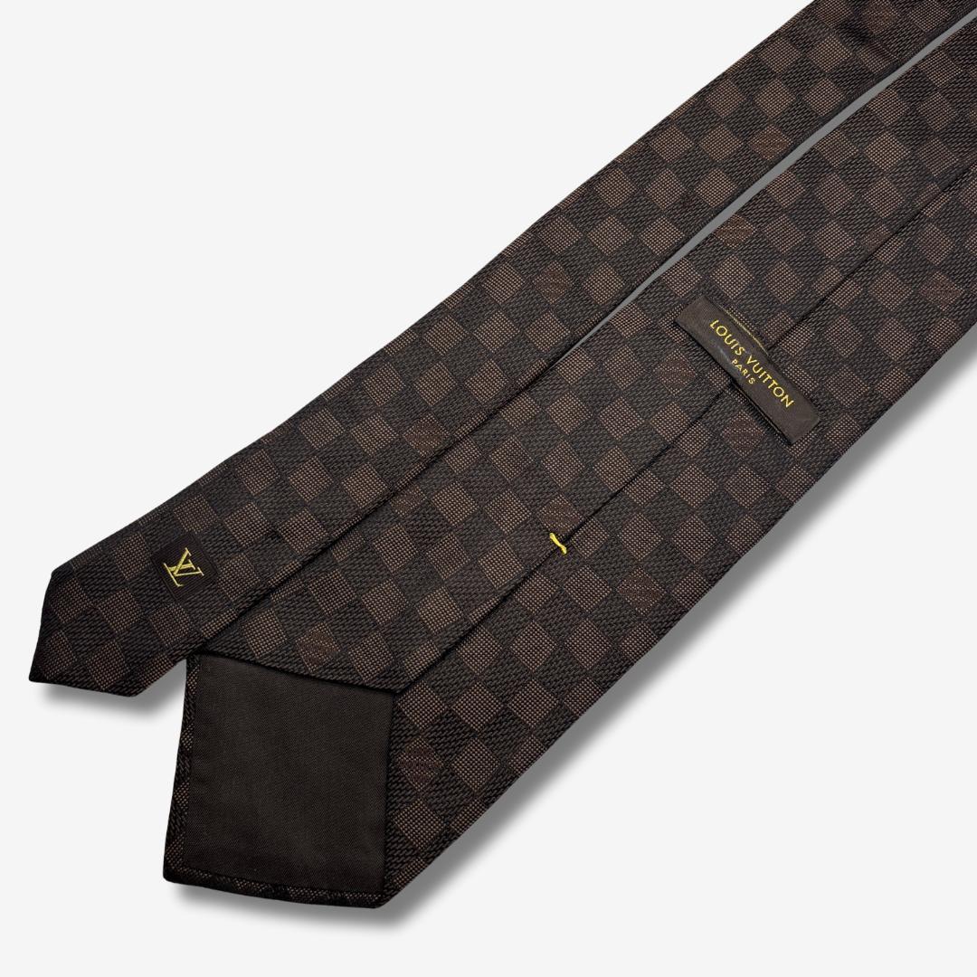 LOUIS VUITTON シルクネクタイ ダミエ柄 モノグラム ブラウン