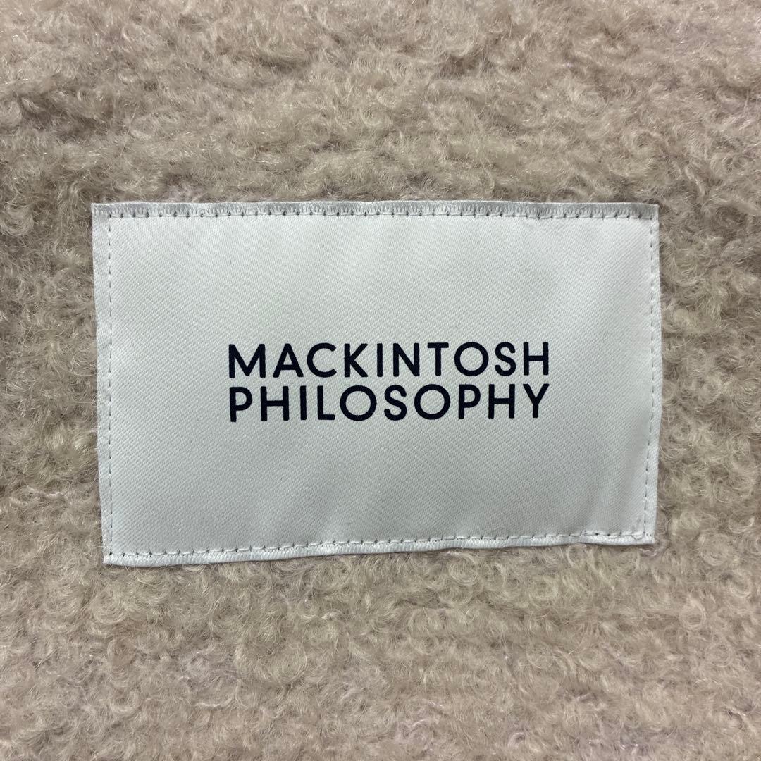 美品 マッキントッシュフィロソフィー ヘスル ノーカラージャケット オフホワイト