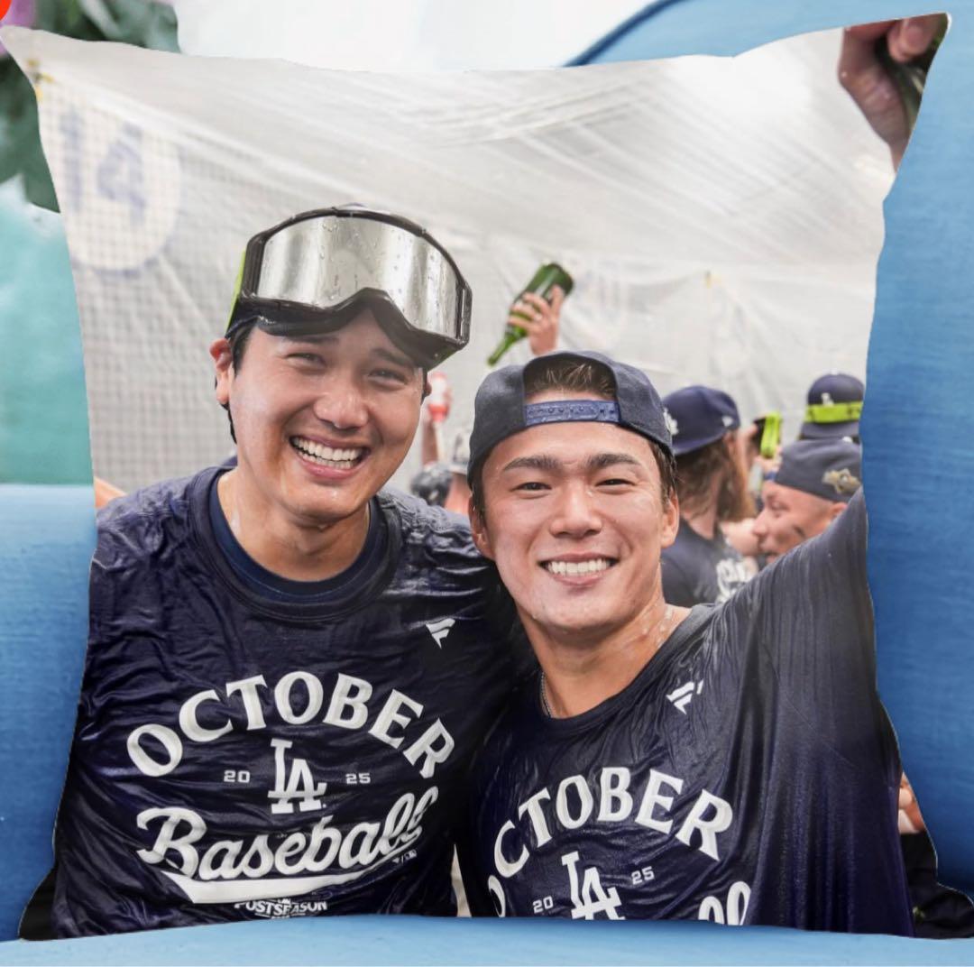 嵐ちゃん専用　オーダークッションカバー　2枚×クッション本体×2個