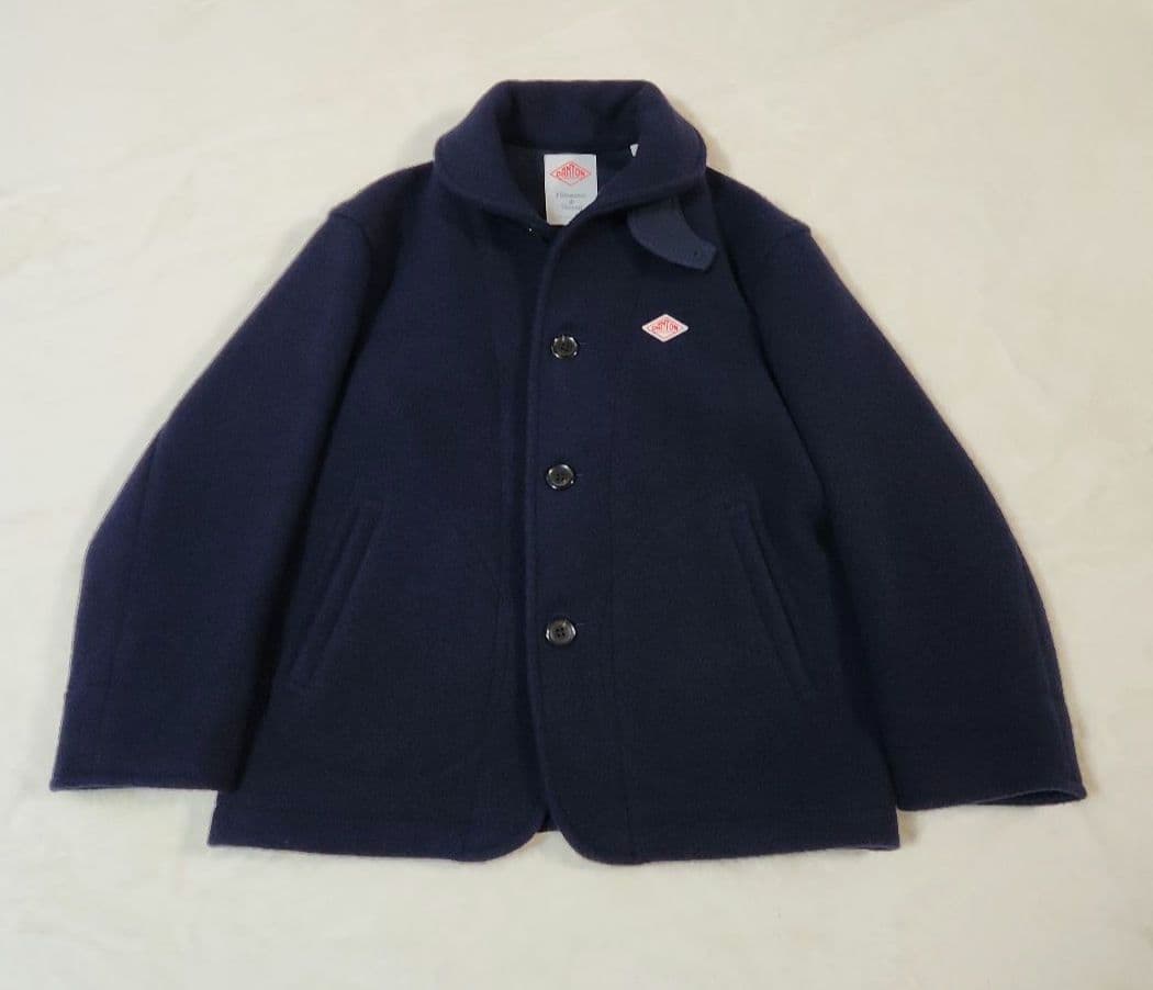 【美品】DANTON ダントン ウールモッサコート ネイビー