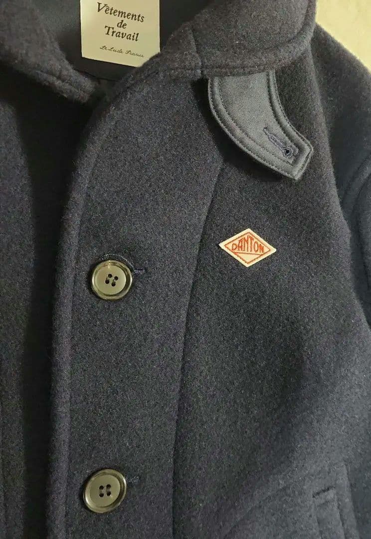 【美品】DANTON ダントン ウールモッサコート ネイビー