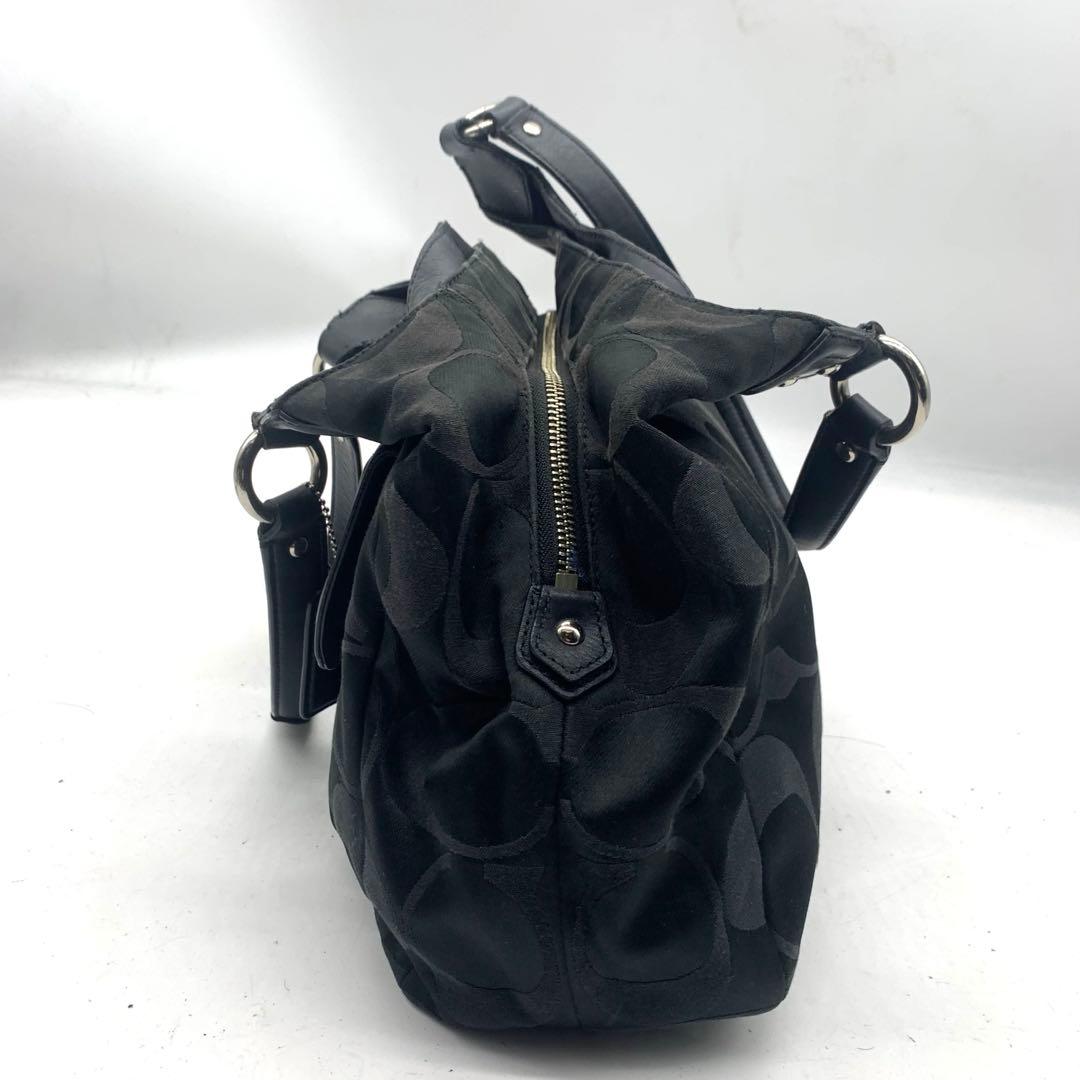 コーチ　ショルダーバッグ　ナイロン　ワンショルダー　バッグ　総柄　黒