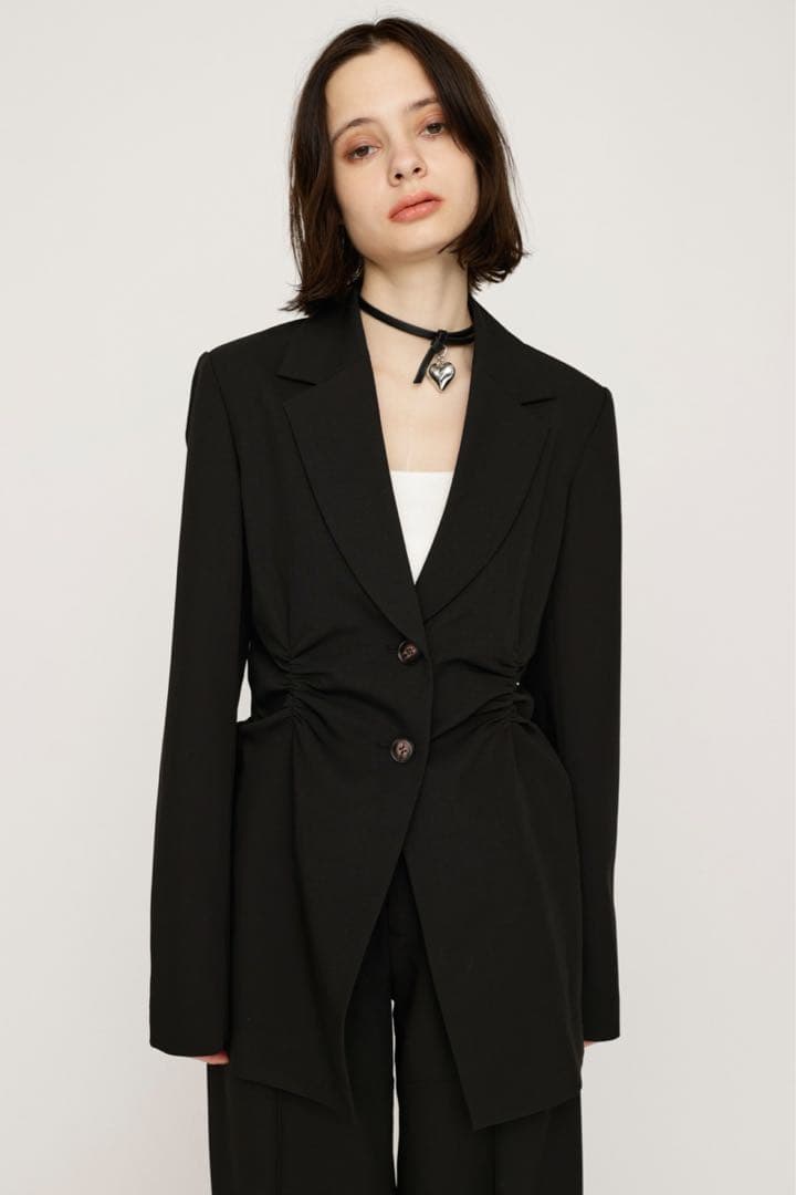 【sly】ブラック WAIST GATHER TAILOR ジャケット