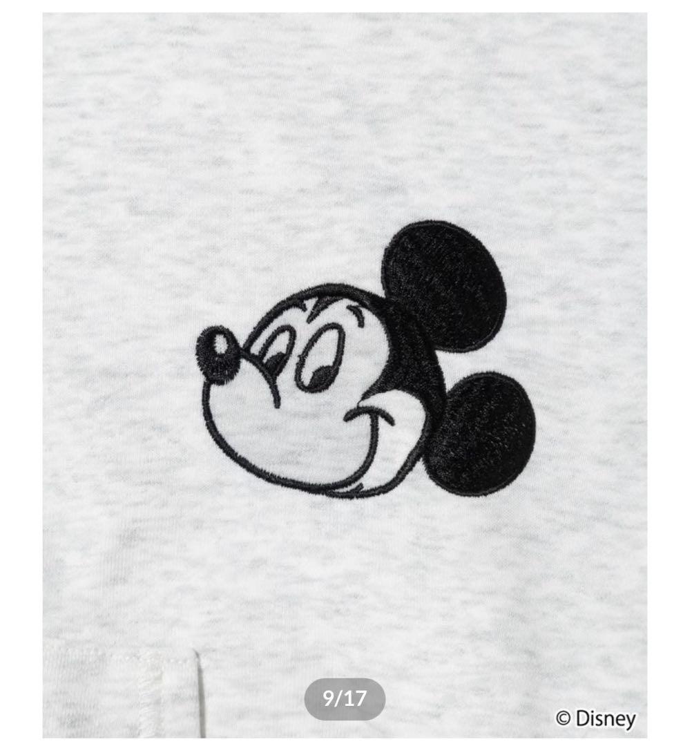 wcjミッキーマウス フードパーカー グレー