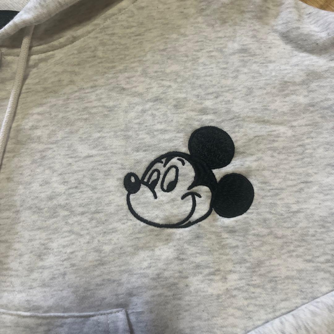 wcjミッキーマウス フードパーカー グレー