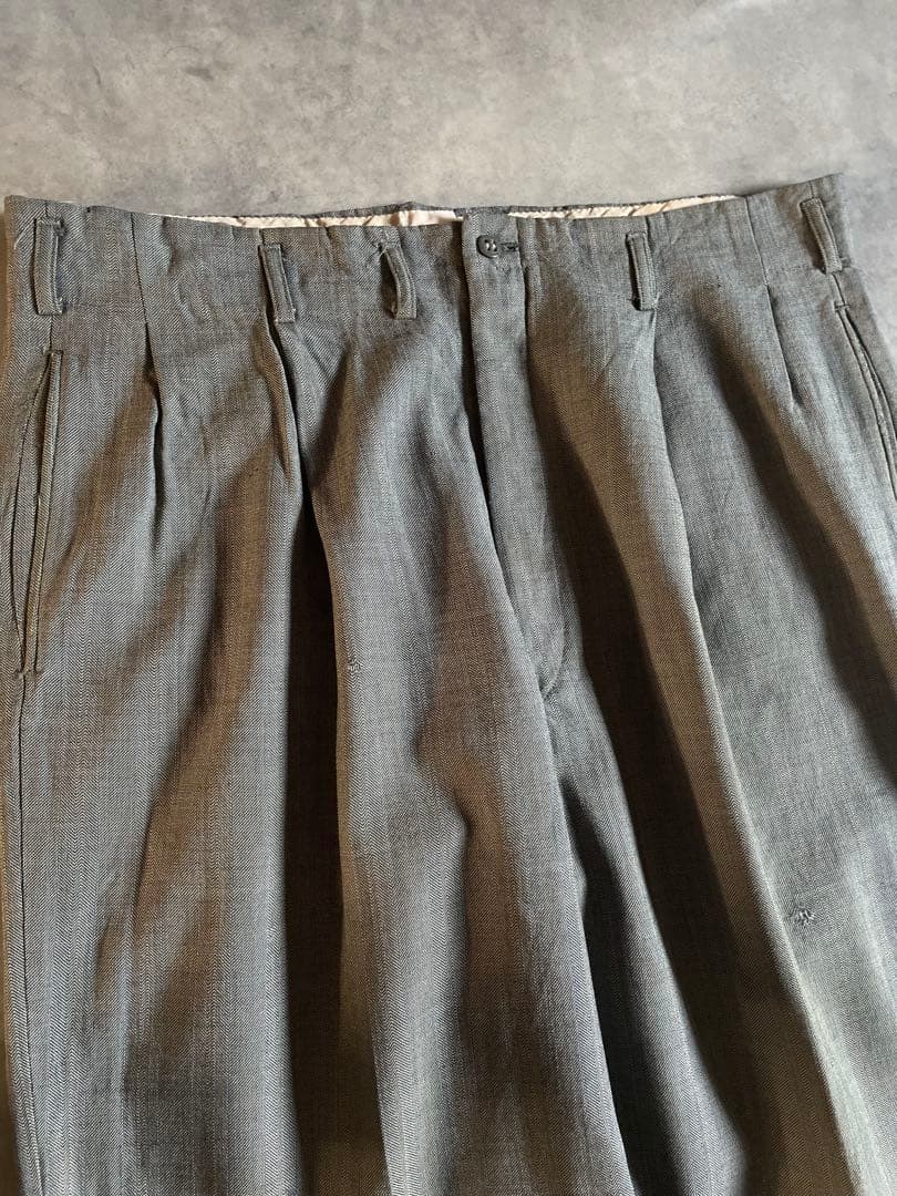 ニ*チ様 50s ウール HBT ワイドスラックス