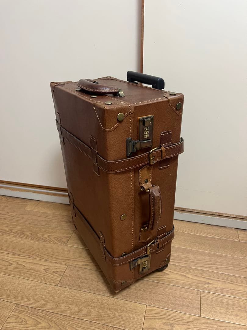 【レア美品】本革 ユーラシアトランク レトロ　キャリーケース ブラウン