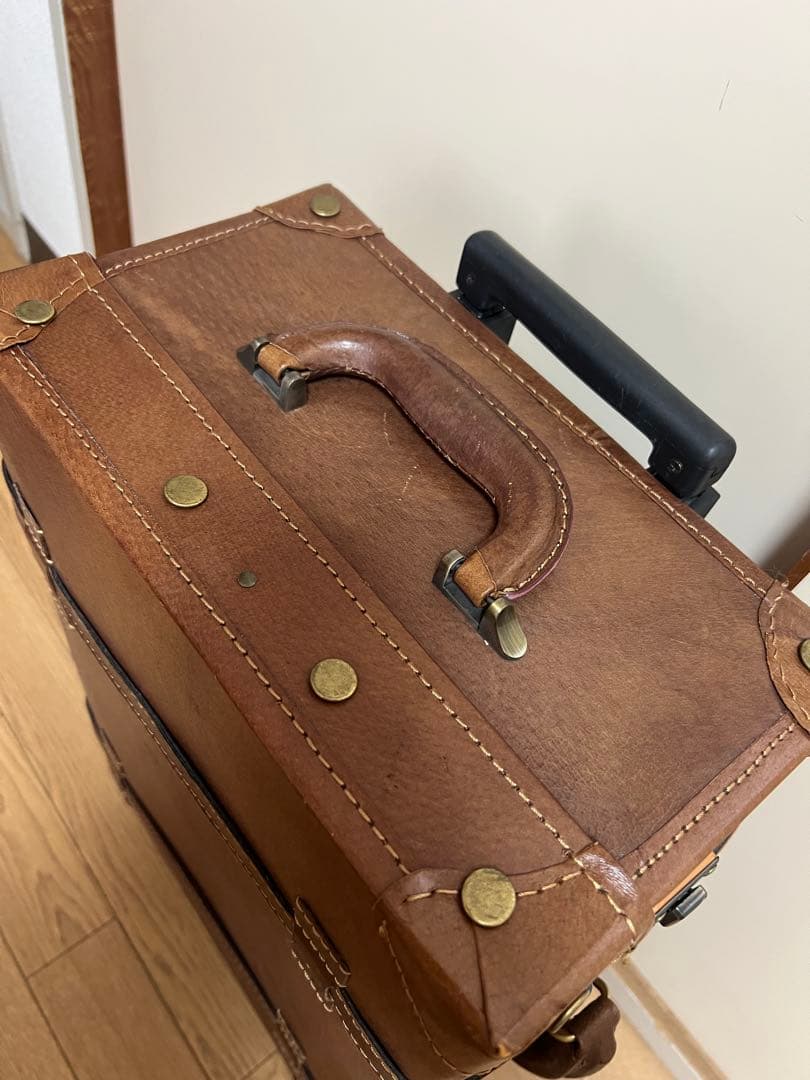 【レア美品】本革 ユーラシアトランク レトロ　キャリーケース ブラウン