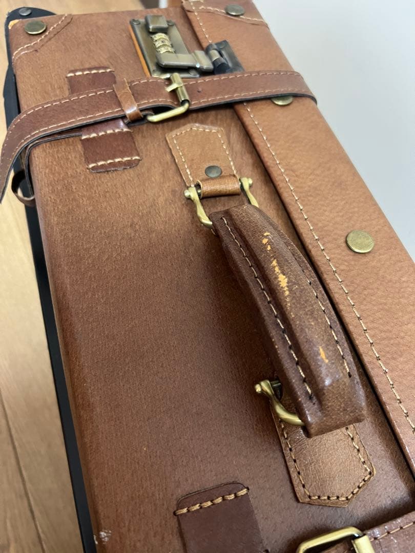 【レア美品】本革 ユーラシアトランク レトロ　キャリーケース ブラウン