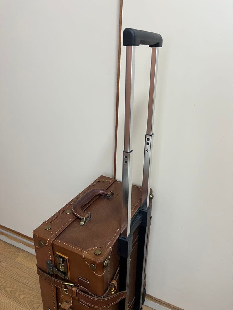 【レア美品】本革 ユーラシアトランク レトロ　キャリーケース ブラウン