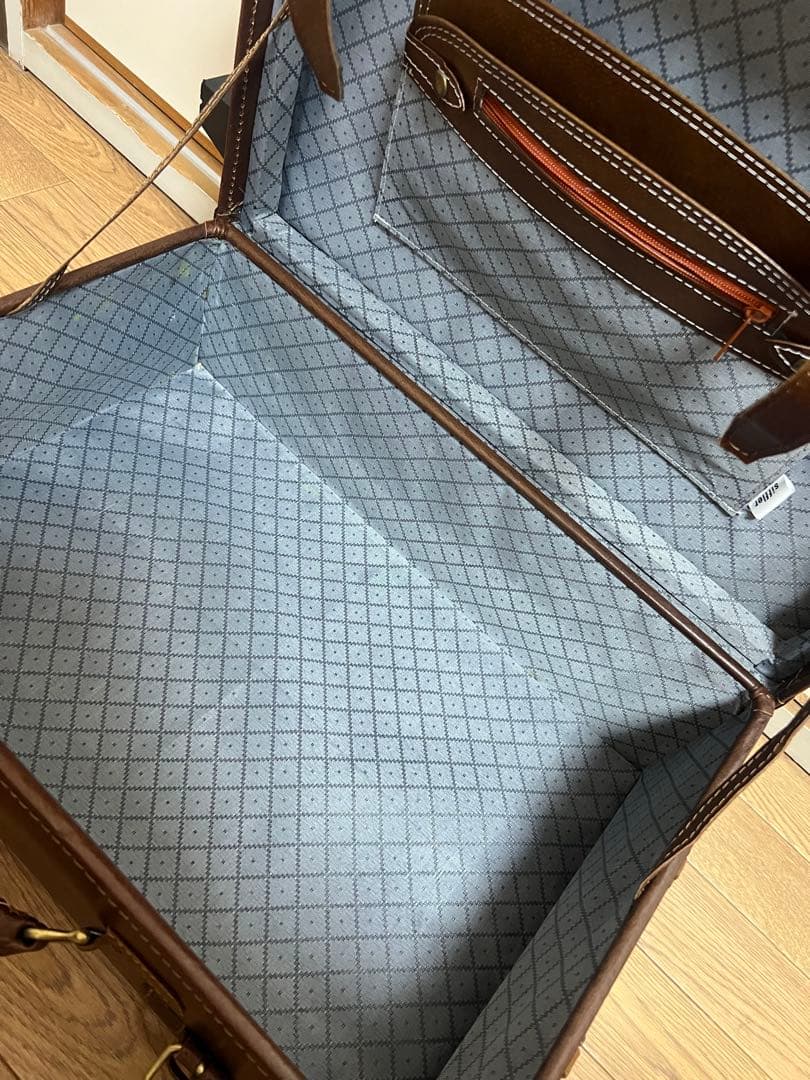 【レア美品】本革 ユーラシアトランク レトロ　キャリーケース ブラウン