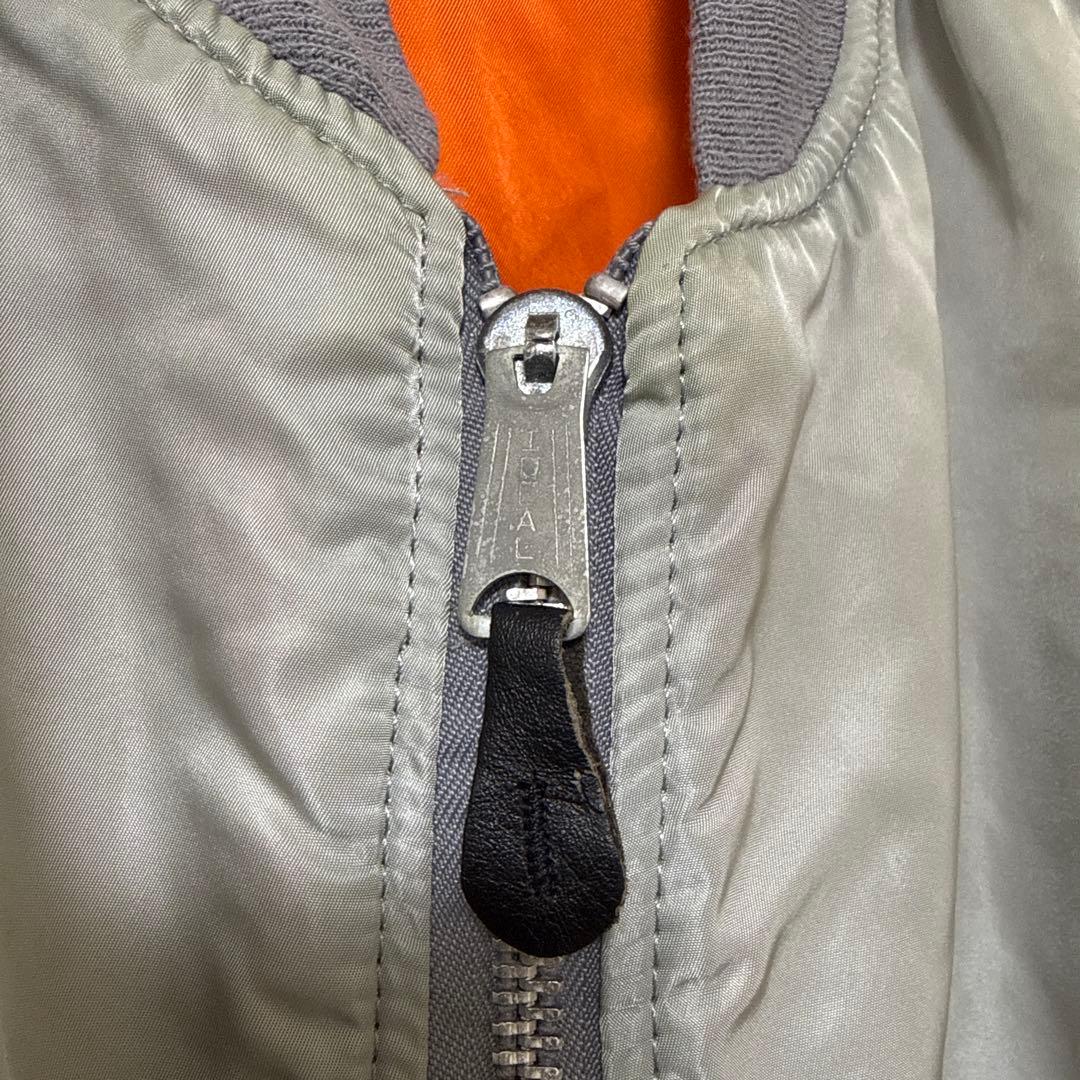 80s USA製ALPHA アルファ MA-1 フライトジャケット L グレー