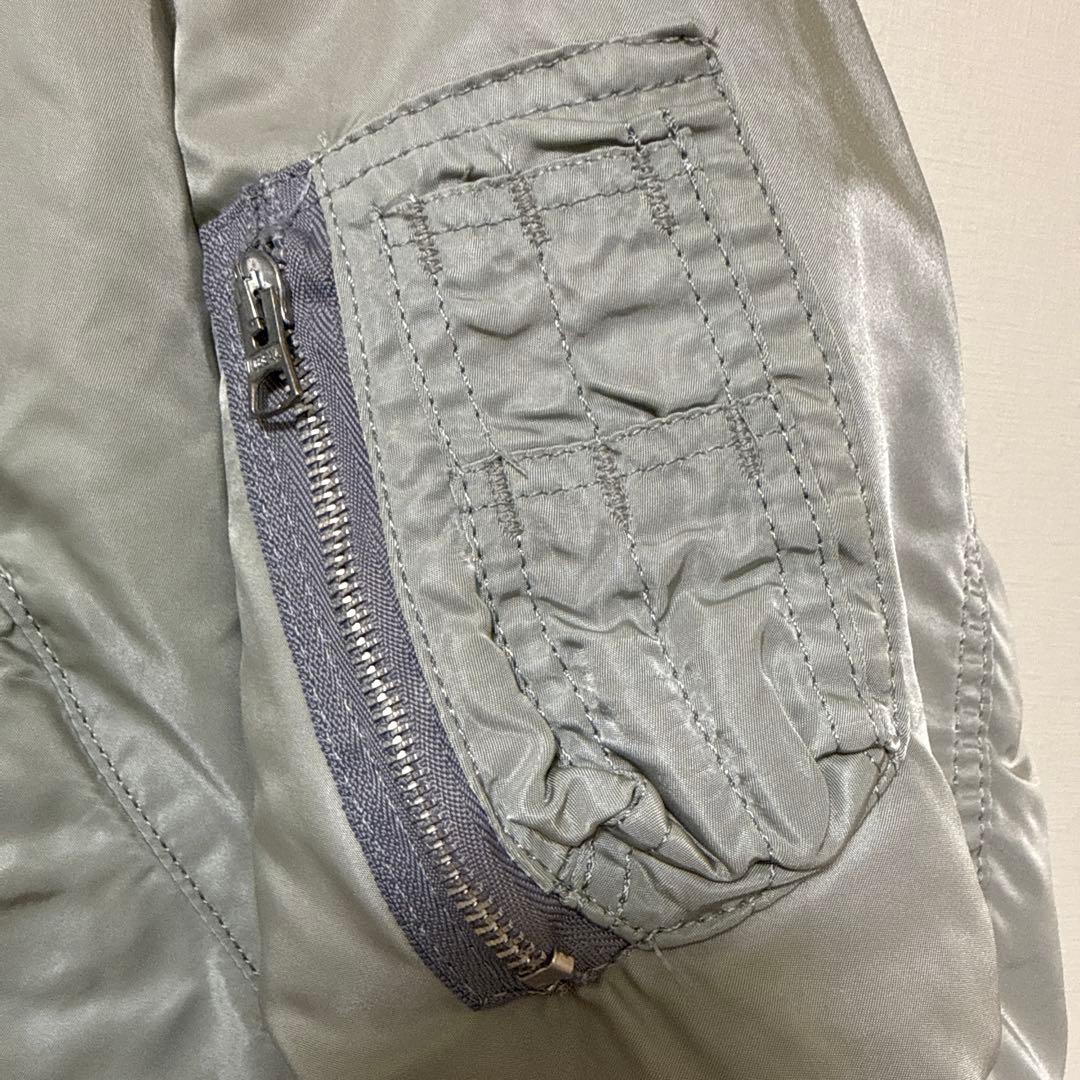 80s USA製ALPHA アルファ MA-1 フライトジャケット L グレー