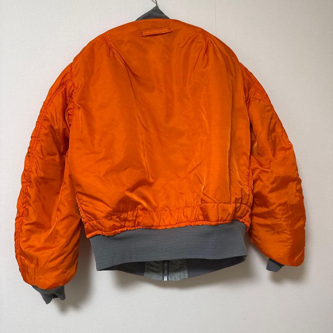 80s USA製ALPHA アルファ MA-1 フライトジャケット L グレー