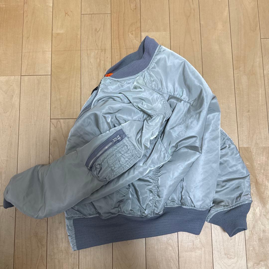 80s USA製ALPHA アルファ MA-1 フライトジャケット L グレー