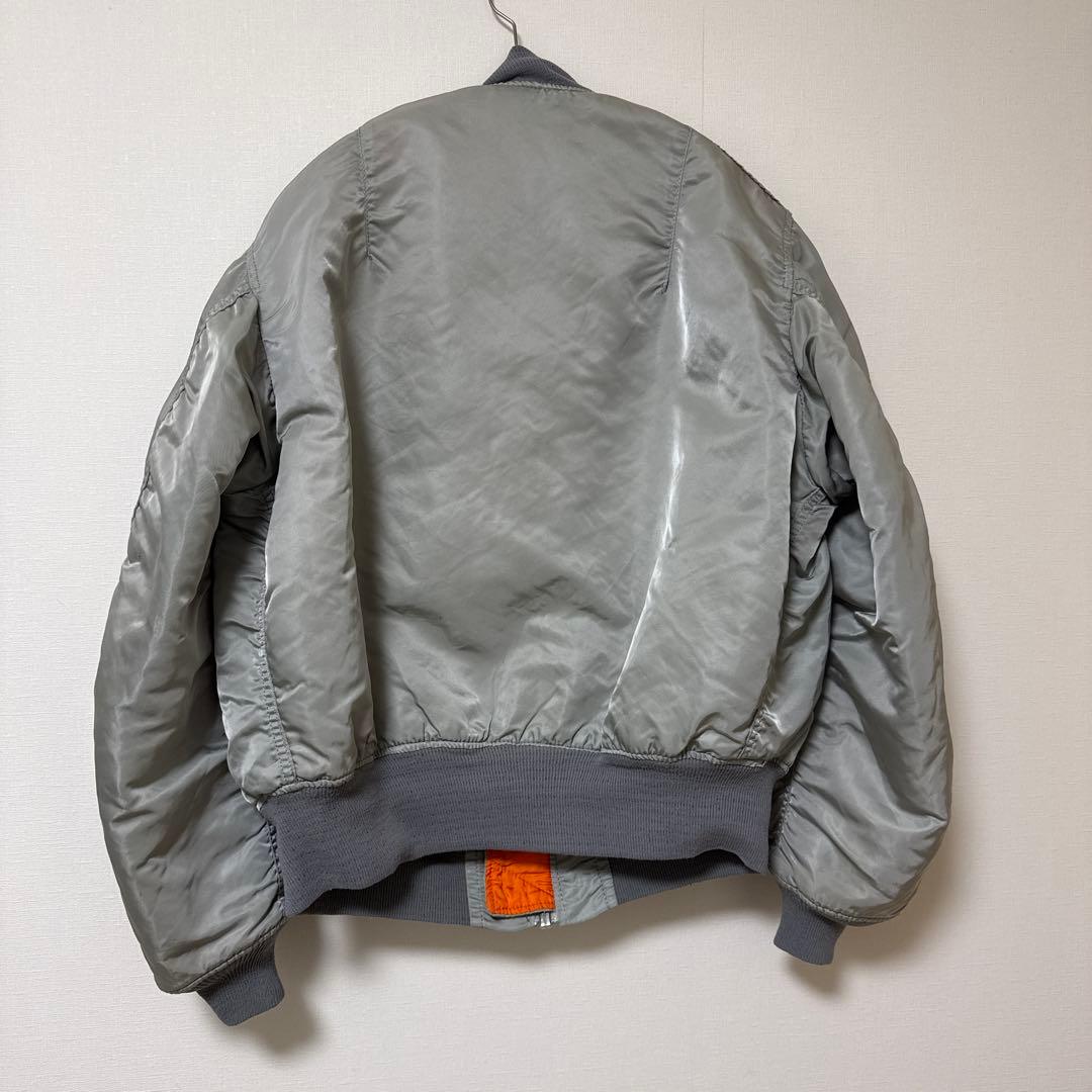 80s USA製ALPHA アルファ MA-1 フライトジャケット L グレー