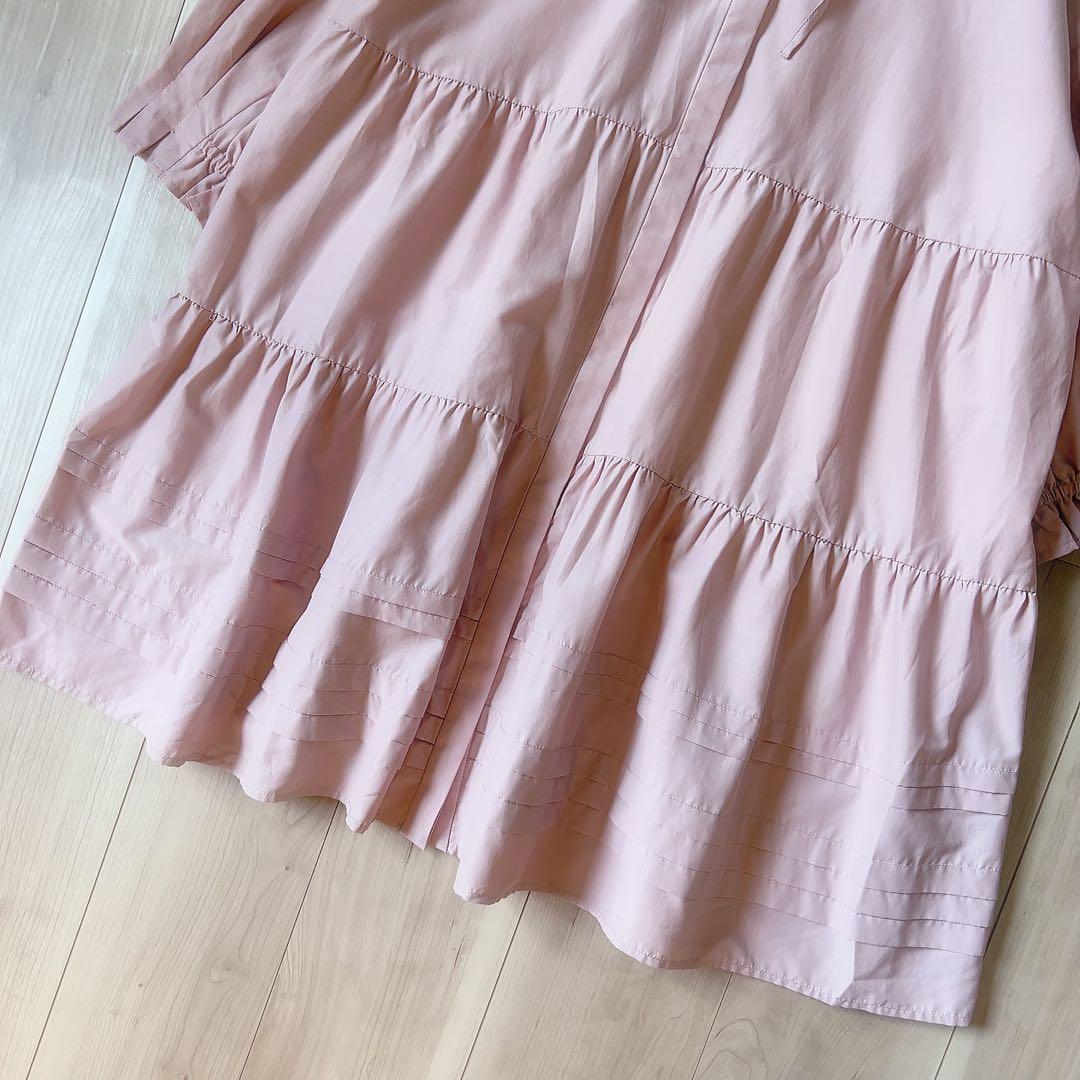 美品＊ローズティアラ 42 ビックカラーチュニック 襟取り外し可 ティアード