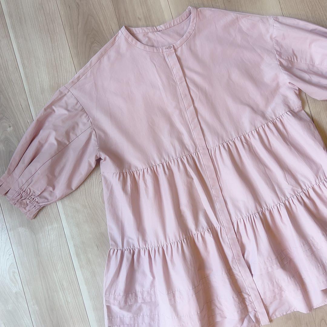 美品＊ローズティアラ 42 ビックカラーチュニック 襟取り外し可 ティアード