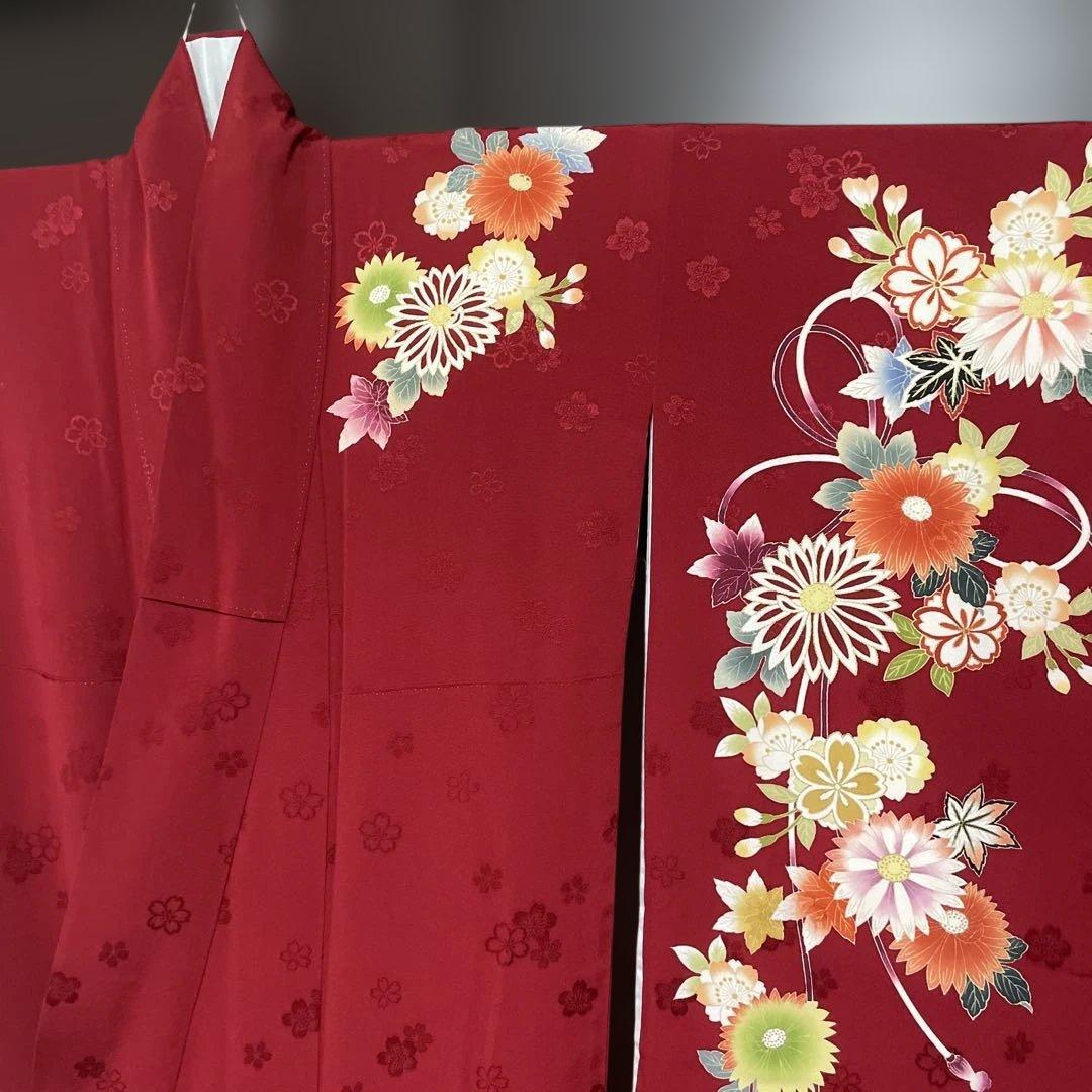 振袖　赤　金彩　金糸　正絹
