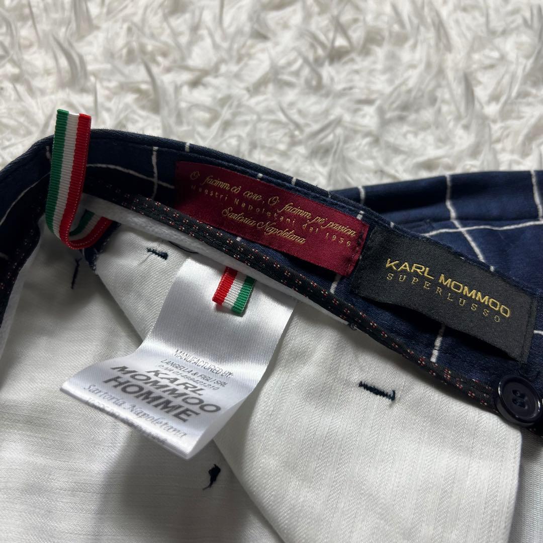 KARL MOMMOO カールモンモー　イタリア高級スーツ　セットアップ　裏地赤