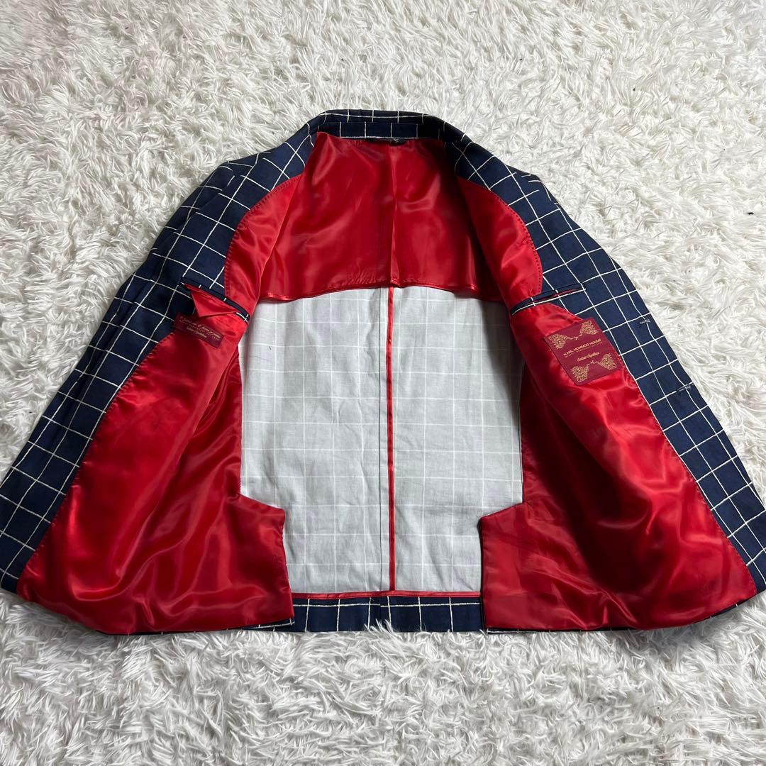 KARL MOMMOO カールモンモー　イタリア高級スーツ　セットアップ　裏地赤