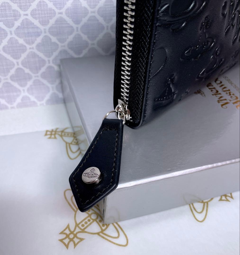 【内側に素敵な柄✩】Vivienne Westwood 長財布 マット黒