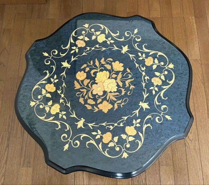 ドマン　象嵌細工　サイドテーブル　アンティーク