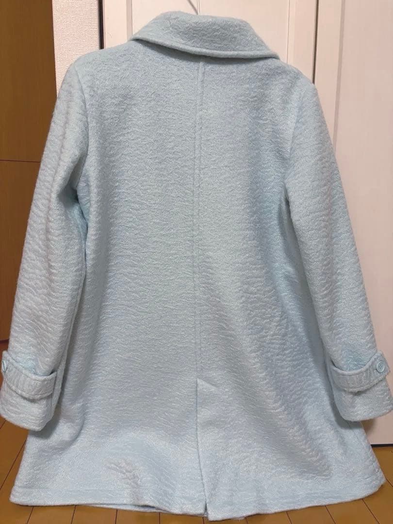 fekete Pコート ロングコート ミディ丈コート / ライトブルー