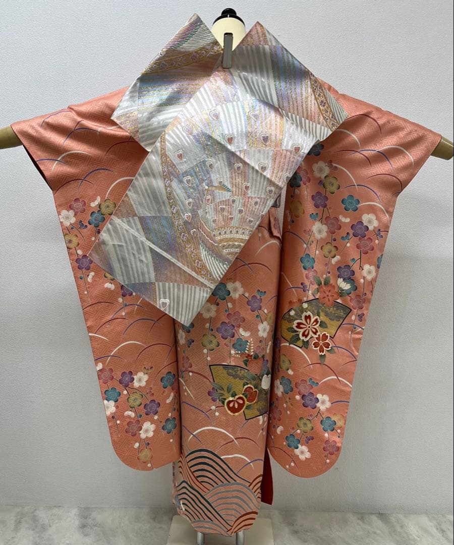 振り袖　フルセット　長襦袢　成人式　ガード加工　金彩加工　刺繍入　ピンク　738