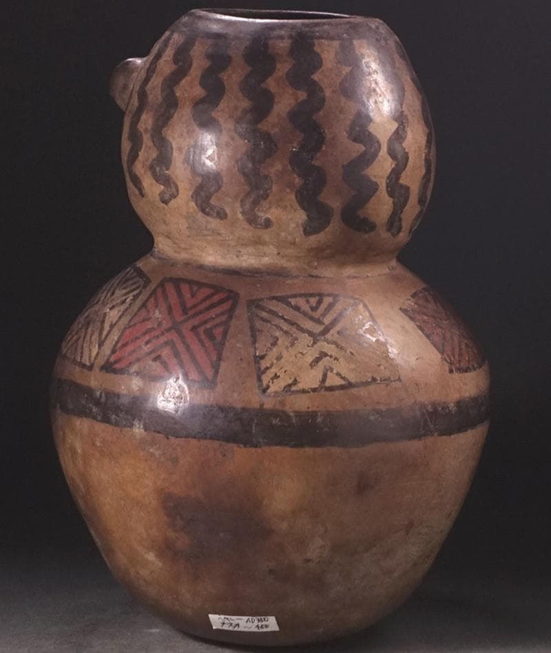 ◆『ナスカ文化 彩文土器 加彩戦士象形壷』 ナスカ◆検）アンデス文明 インカ帝国