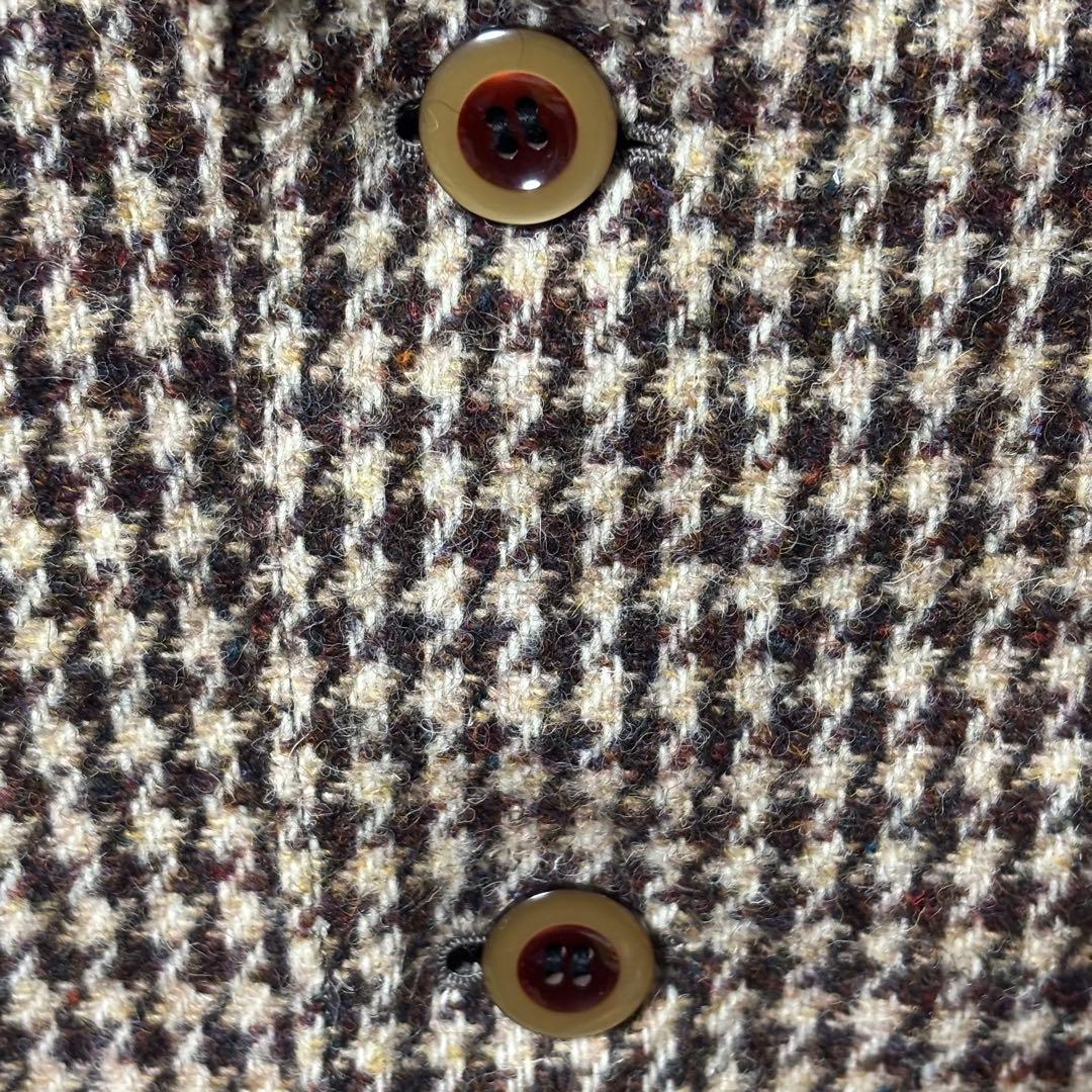 80s 英国製生地 ハリスツイード 千鳥格子 テーラードジャケット　日本仕立て