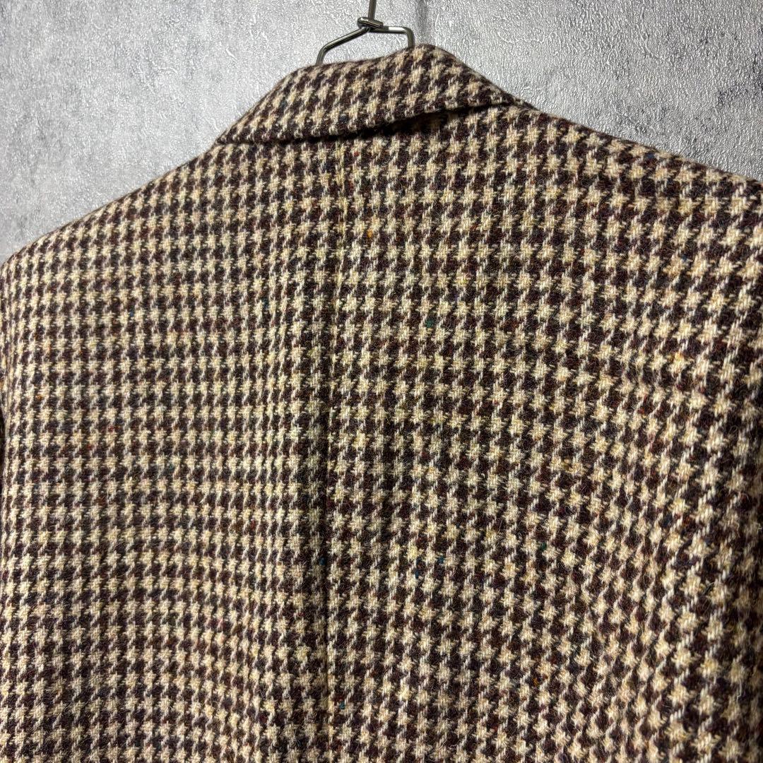 80s 英国製生地 ハリスツイード 千鳥格子 テーラードジャケット　日本仕立て