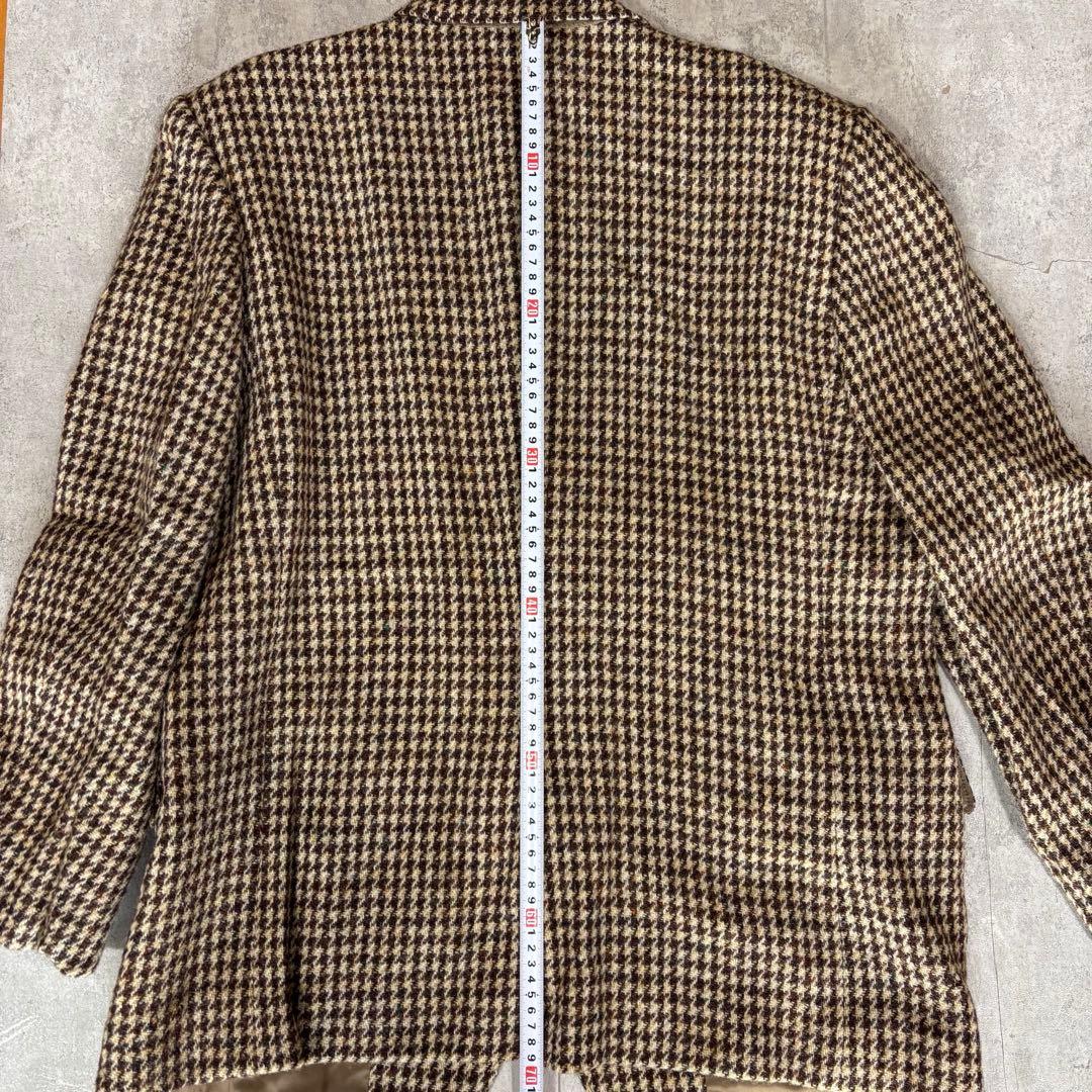 80s 英国製生地 ハリスツイード 千鳥格子 テーラードジャケット　日本仕立て