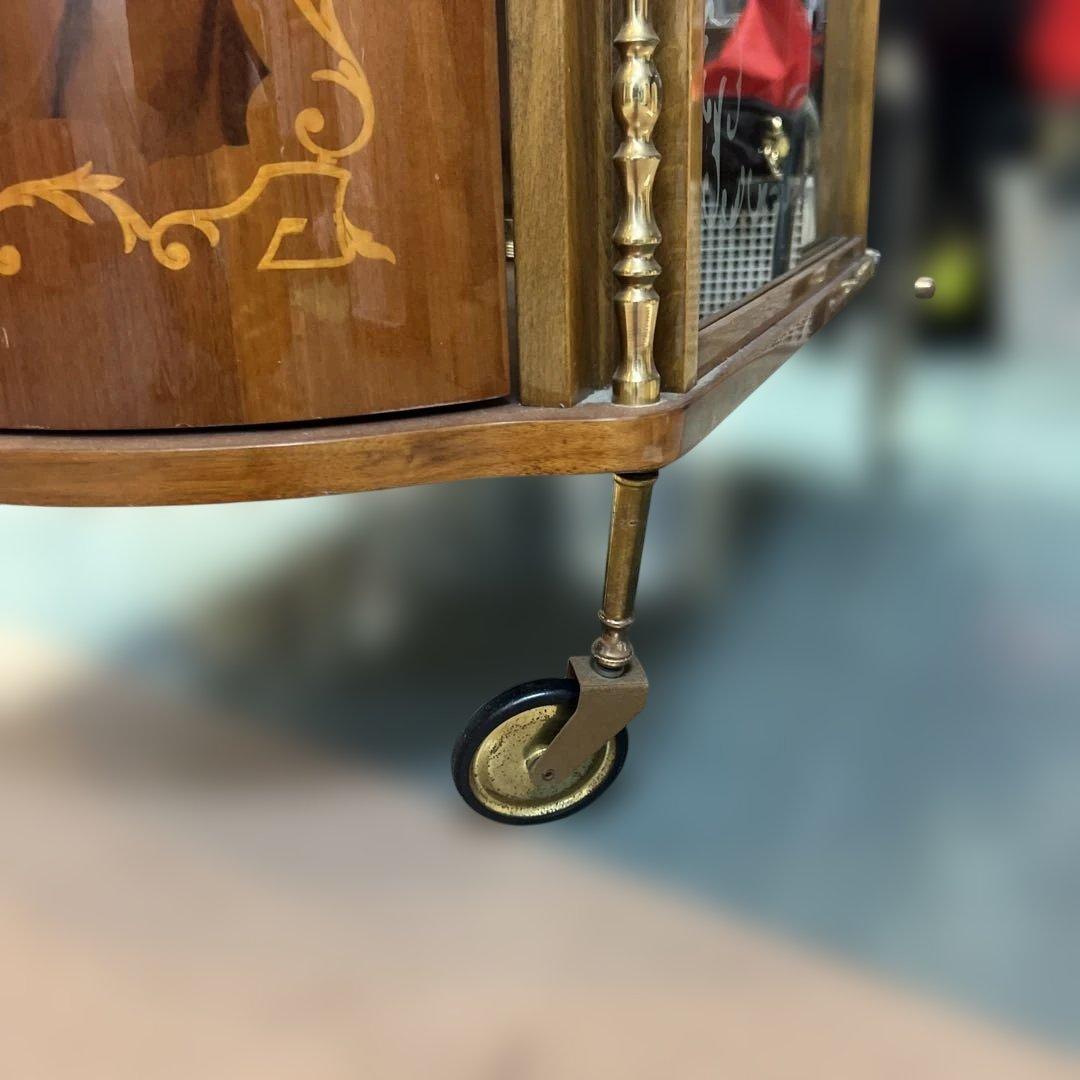 【7/17まで保管★処分家具】イタリア製　アンティーク家具　花柄キッチンワゴン