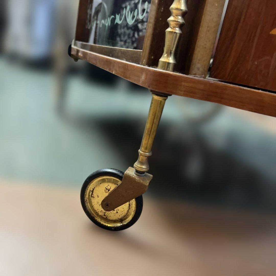 【7/17まで保管★処分家具】イタリア製　アンティーク家具　花柄キッチンワゴン