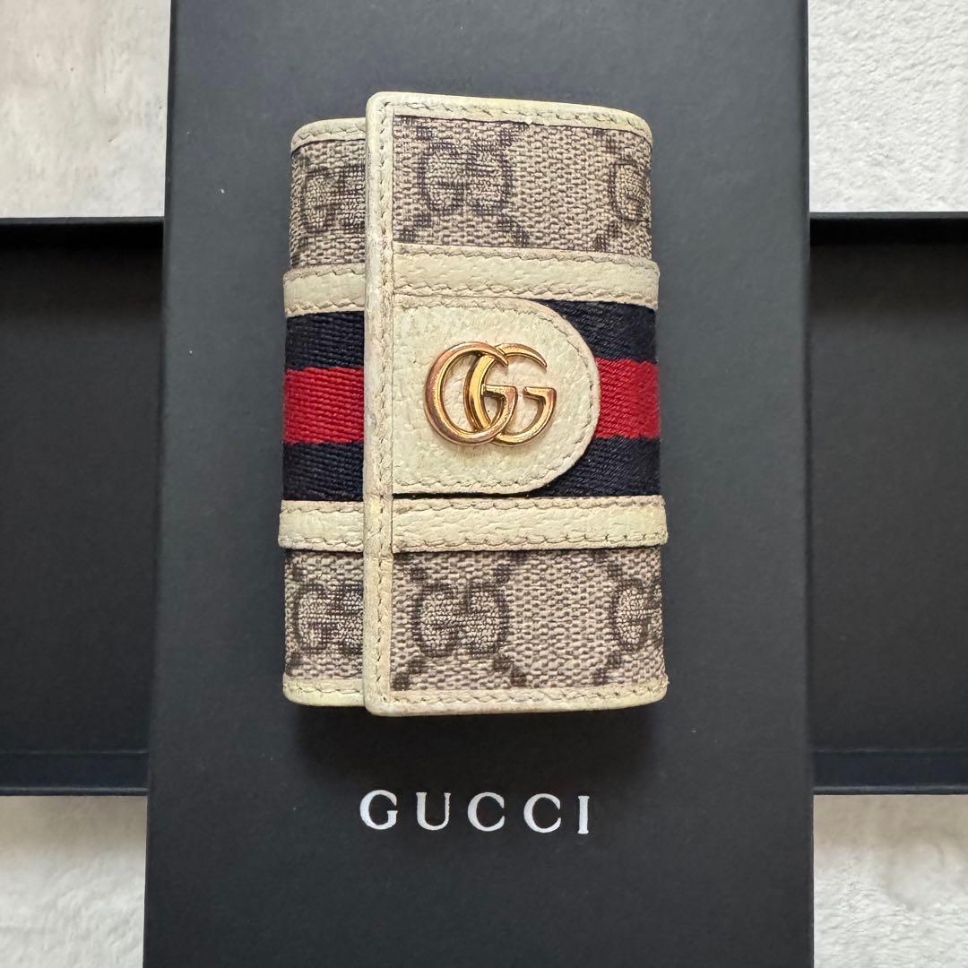GUCCI グッチ　6連キーケース　オフデイア GGパターン　シェリーライン