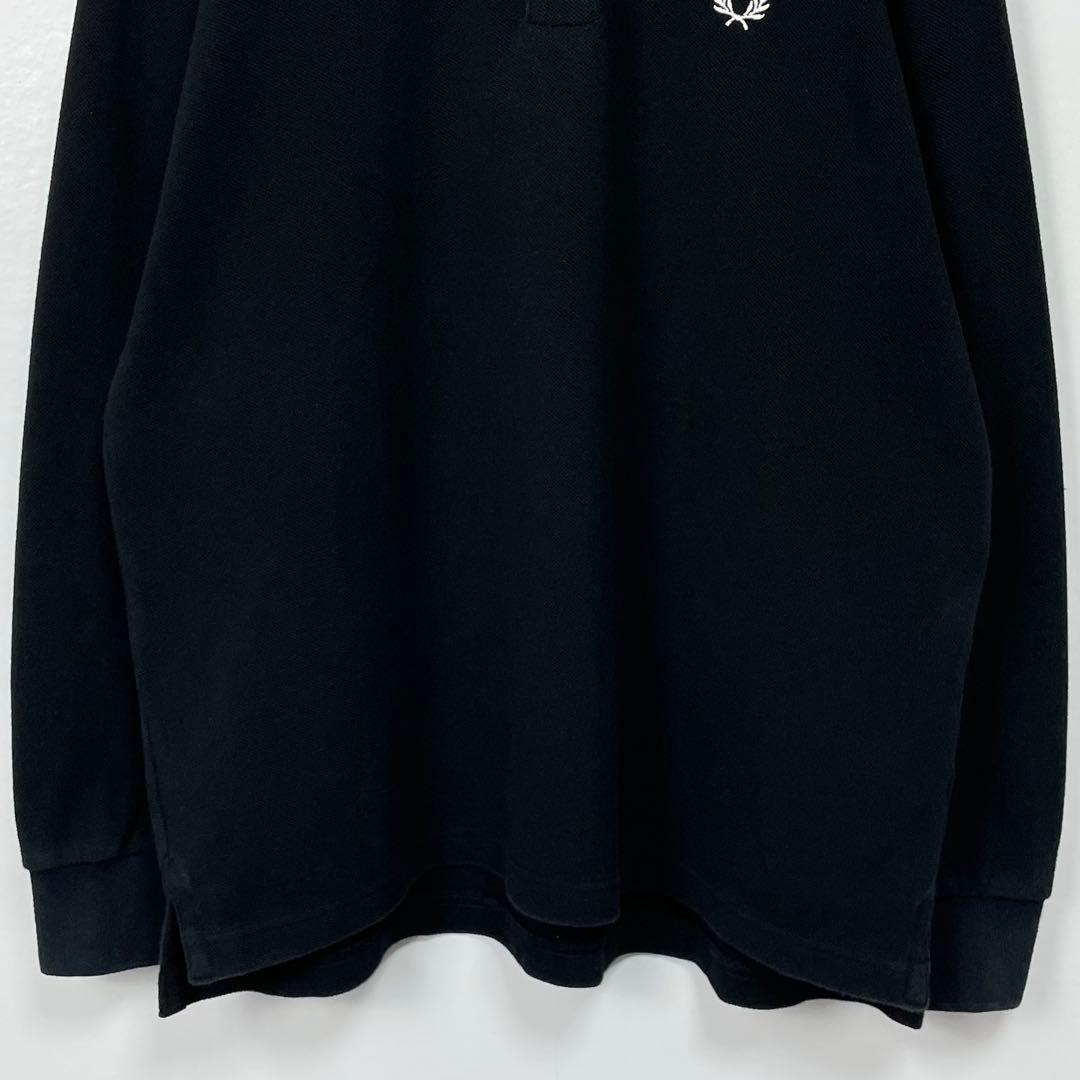 フレッドペリー　F1815 長袖ポロシャツ　ブラック ホワイト