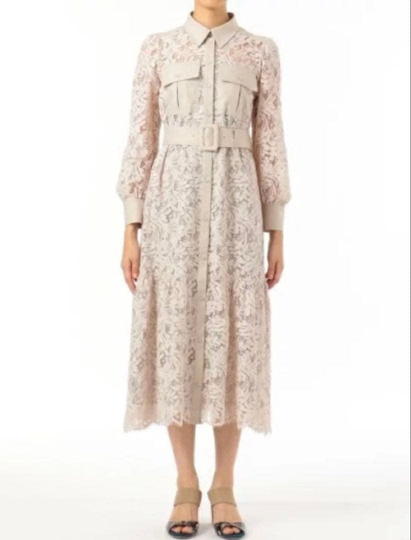 美品 クリーニング済 Diagram ダイアグラム レースアーミーシャツワンピ