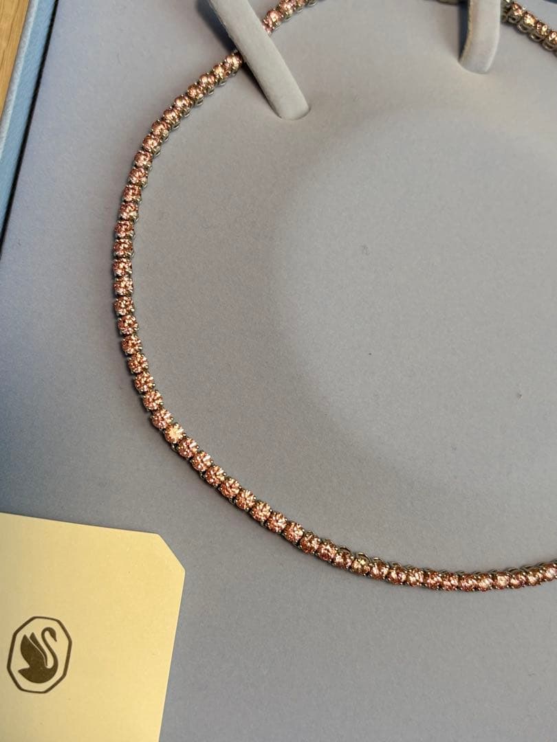 スワロフスキー Matrix Tennis ネックレス　ピンク