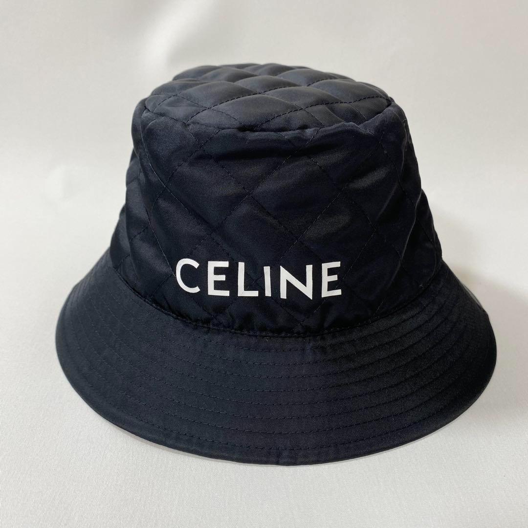 【極美品】CELINEセリーヌ　キルティングバケットハット　ブラック　XS
