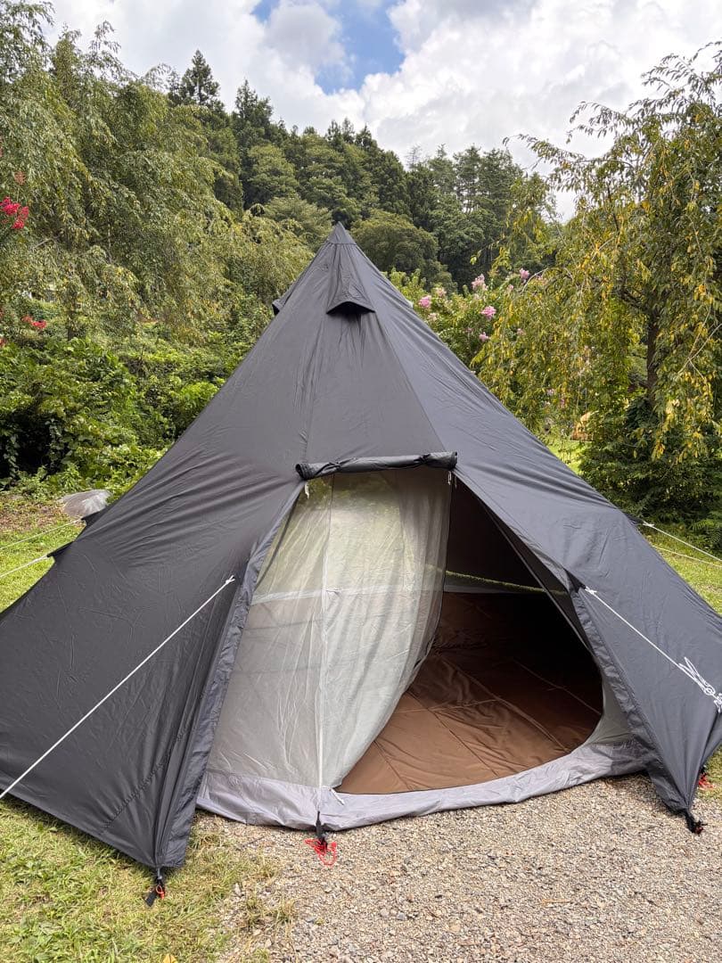 DOD(ディーオーディー) ワンポールテントL 8人用 ブラック　フルセット