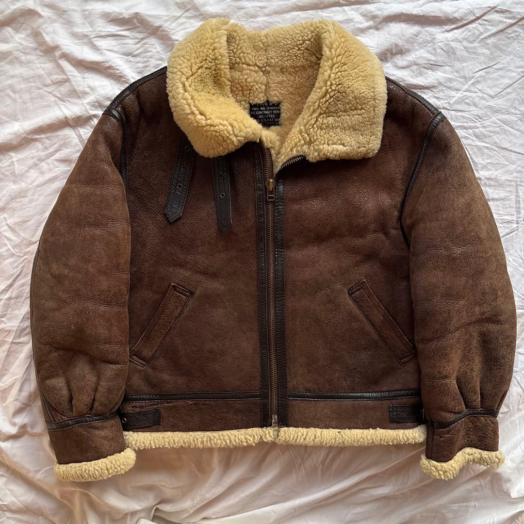 【90s】B-3 ムートン フライトジャケット ボンバージャケット 本革