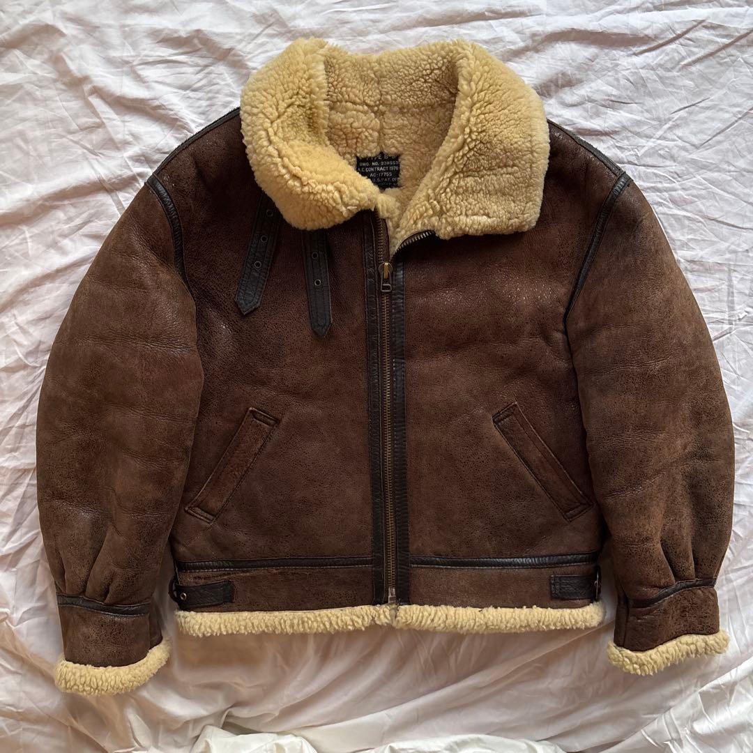 【90s】B-3 ムートン フライトジャケット ボンバージャケット 本革