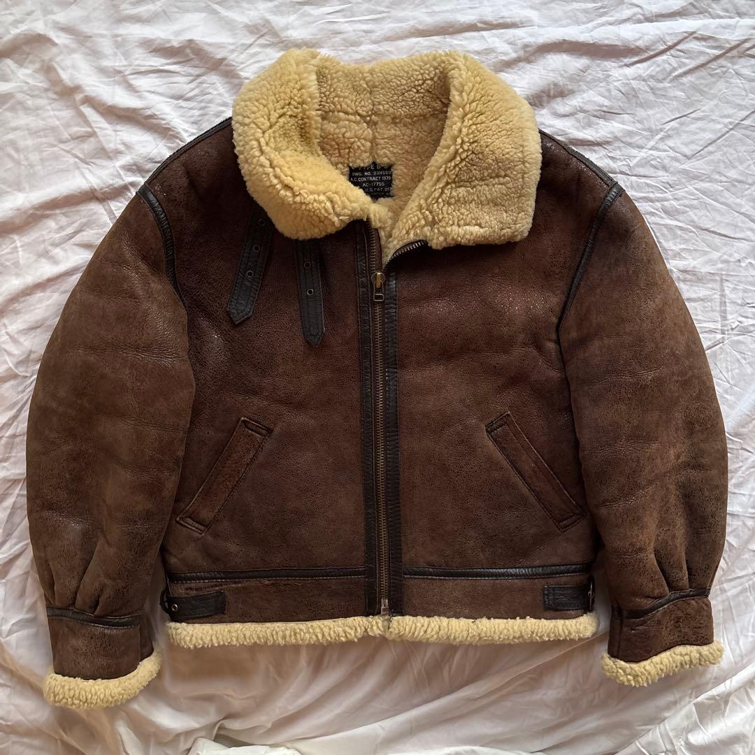 【90s】B-3 ムートン フライトジャケット ボンバージャケット 本革